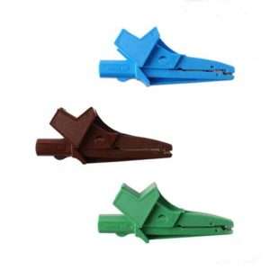 Metrel MLC3 Crocodile/Aligator Clips 3 Clips Green/Blue/Brown – Genuine Metrel