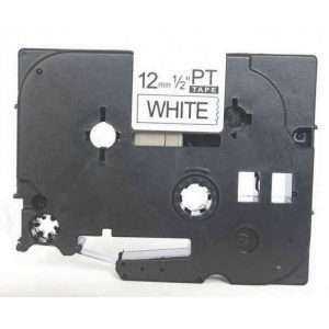 TZ231 (Brother Compatible) Label Tape – 12mm Black on White, Gloss Laminated